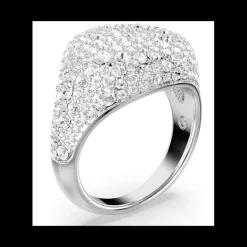 Swarovski - Anello cocktail Meteora Bianco, Placcato rodio