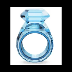 Swarovski Anello cocktail Lucent Taglio ottagonale, Blu