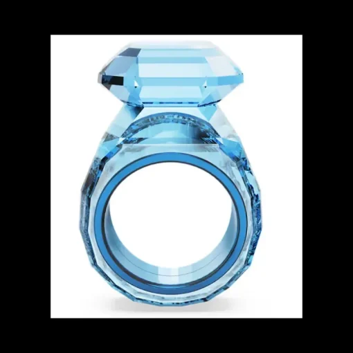 Swarovski Anello cocktail Lucent Taglio ottagonale, Blu