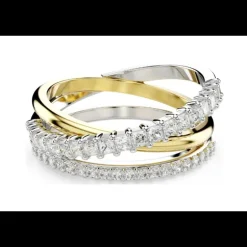 SWAROVSKI - Anello Hyperbola Taglio misto, Bianco, Mix di finiture