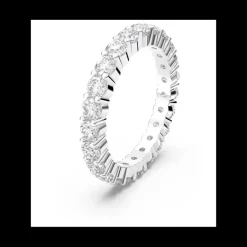 Swarovski - Anello Vittore XL, Taglio tondo, Bianco, Placcato rodio