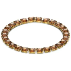 Swarovski Collana Millenia Cristalli taglio quadrato, Giallo, Placcato color oro