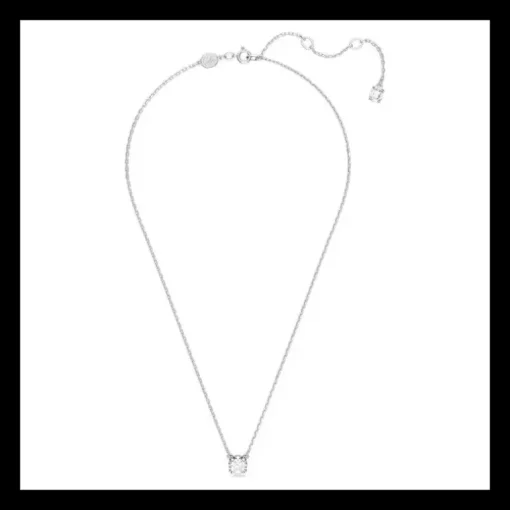 Swarovski Collana con Pendente Stilla Taglio Round, Bianco, Placcato rodio