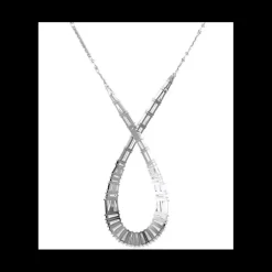 Swarovski - Collana con Pendente Hyperbola Taglio misto, Infinito, Bianco, Placcato rodio