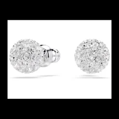 SWAROVSKI - Orecchini a lobo Dextera Taglio Round, Bianchi, Placcato rodio