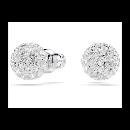 SWAROVSKI - Orecchini a lobo Dextera Taglio Round, Bianchi, Placcato rodio