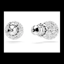 SWAROVSKI - Orecchini a lobo Dextera Taglio Round, Bianchi, Placcato rodio