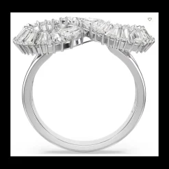 Swarovski- Anello cocktail Hyperbola, Infinito, Bianco, Placcato rodio