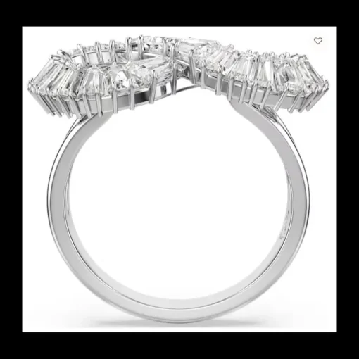 Swarovski- Anello cocktail Hyperbola, Infinito, Bianco, Placcato rodio