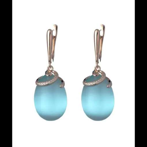 Tsars Collection - Orecchini Olga in argento rosa e cristallo