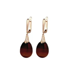 Tsars collection - Orecchini Olga 1149 in argento rosa e cristallo di rocca bronzo