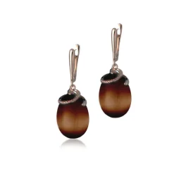 Tsars Collection - orecchini WINDROSE IN ARGENTO ROSA E ONICE