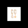 VERSARI - Orecchino con ciondolo iniziale F pavé e orecchino con stellina galvanica oro giallo