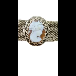 VINTAGE BIJOUX - Choker con 5 inserti in cammeo e perle