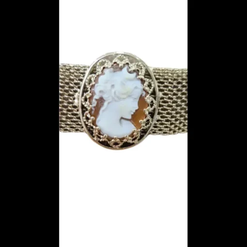 VINTAGE BIJOUX - Choker con 5 inserti in cammeo e perle