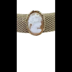 VINTAGE BIJOUX - Choker con 5 inserti in cammeo e perle