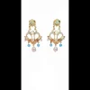 VINTAGE BIJOUX - Orecchini pendenti con perle grigie e pietre celesti