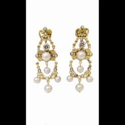 VINTAGE BIJOUX - Orecchino pendente con perla