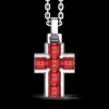 Zancan - Collana croce in argento con pietre naturali