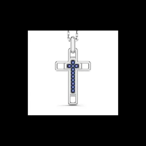 Zancan - Collana croce in argento con pietre naturali