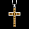 Zancan Collana in argento con pendente a croce e pietre naturali.
