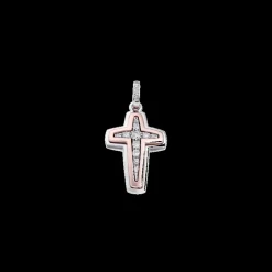 ZANCAN - PENDENTE CROCE IN ORO E DIAMANTI